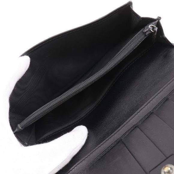 Gucci GG 146229 Striped Leather Black Unisex Long Wallet - Picture 7 of 10